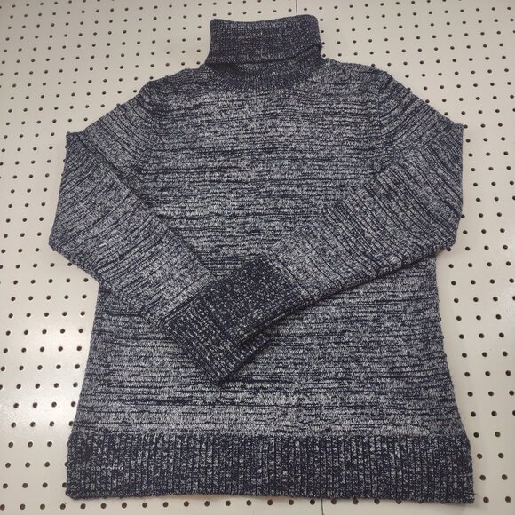 J Crew Turtleneck Knit Sweater, Navy and White Blend, Size Medium - Picture 1 of 6